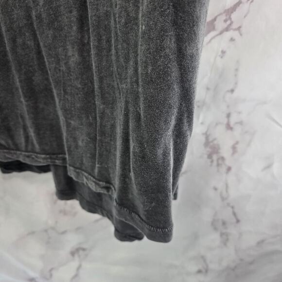 Anthropologie T Shirt Womens Small Gray Burn Out May All Plants Be Free Cuffed - Picture 4 of 9